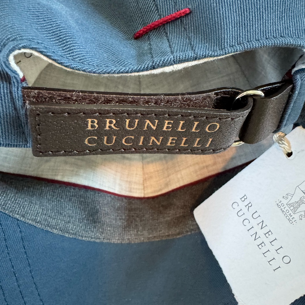 Brunello Cucinelli Authentic Made In Italy Gorgeous Blue Hue Baseball Cap